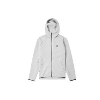 Мужская уличная толстовка с молнией во всю длину Nike Sportswear Tech Fleece темно-серая/черная 928483-063 S