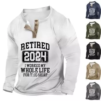 Мужская уличная винтажная модная спортивная футболка с v-образным вырезом и длинным рукавом