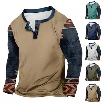 Мужская уличная винтажная модная спортивная футболка с v-образным вырезом и длинным рукавом L