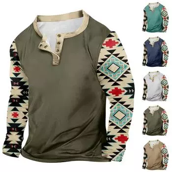 Мужская уличная винтажная модная спортивная футболка с v-образным вырезом и длинным рукавом L