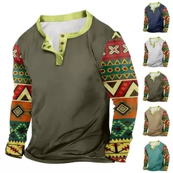 Мужская уличная винтажная модная спортивная футболка с v-образным вырезом и длинным рукавом L