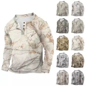 Мужская уличная винтажная модная спортивная футболка с v-образным вырезом и длинным рукавом L бежевый