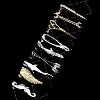 Мужская уникальная свадебная застежка для галстука, модная булавка из сплава, металлический зажим для галстука