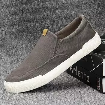 Мужская универсальная парусиновая обувь, новый сезон, дышащая, повседневная, модная, трендовая обувь для сноуборда, одна педаль, мужская обувь из старого Пекина 38