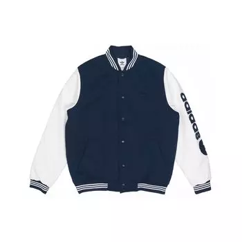 Мужская университетская куртка-бомбер Adidas Originals из полиэстера в полоску, синяя GE1346 XS