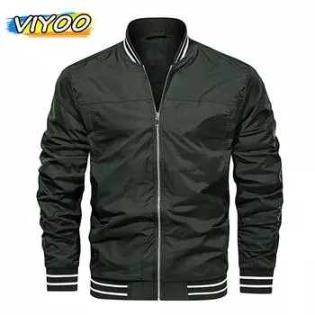 Мужская университетская куртка Windreaker Куртка-авиатор для мужчин Спортивная одежда Пальто Уличная одежда S чёрный