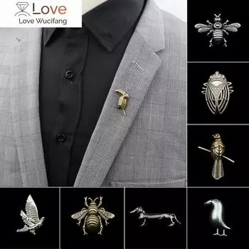 Мужская усовершенствованная ретро-брошь в виде животного, металлические украшения, стильный воротник, нагрудник, свадебное платье, вечеринка, танцевальный шейный платок, аксессуары