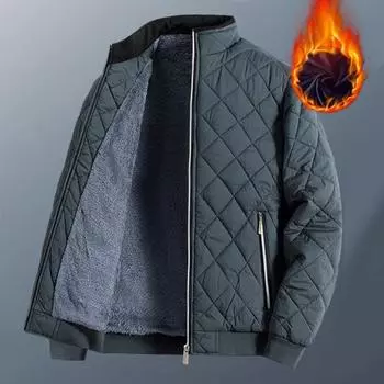 Мужская утепленная и пушистая свободная куртка-бейсболка с воротником-стойкой, осенне-зимняя, больших размеров, средней длины, однотонная верхняя одежда 5XL