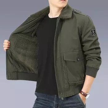 Мужская утепленная короткая куртка с воротником-стойкой на осень и зиму, теплая куртка с воротником-стойкой XS чёрный