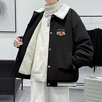 Мужская утепленная куртка, повседневная хлопковая куртка, свободная и универсальная куртка с лацканами, хлопковая куртка L