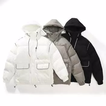 Мужская утепленная куртка с капюшоном, зимняя новая рабочая одежда 90, белая утиная куртка, японский модный бренд M
