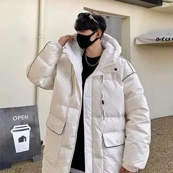 Мужская утепленная куртка с капюшоном, зимняя новая рабочая одежда 90, белая утиная куртка, японский модный бренд M