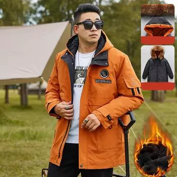 Мужская утепленная верхняя одежда больших размеров на осень и зиму с воротником-стойкой, свободная, средней длины, теплая куртка Parker 10XL