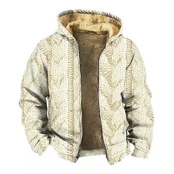 Мужская утолщенная куртка на пуговицах с двойным карманом и карманной вставкой, хлопковая куртка L бежевый