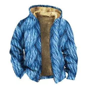 Мужская утолщенная куртка на пуговицах с двойным карманом и карманной вставкой, хлопковая куртка L синий