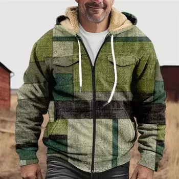 Мужская утолщенная куртка на пуговицах с двойным карманом и карманной вставкой, хлопковая куртка XXL армия зеленый