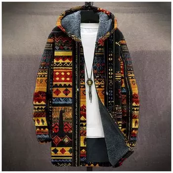 Мужская утолщенная куртка на пуговицах с двойным карманом и карманной вставкой, хлопковая куртка L коричневый