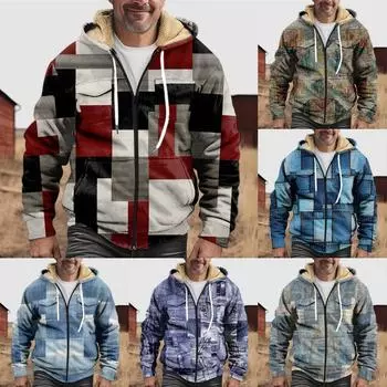 Мужская утолщенная куртка на пуговицах с двойным карманом и карманной вставкой, хлопковая куртка M