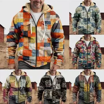 Мужская утолщенная куртка на пуговицах с двойным карманом и карманной вставкой, хлопковая куртка XXL оранжевый