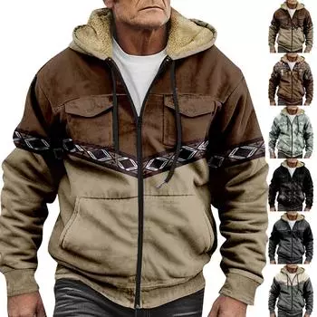 Мужская утолщенная куртка на пуговицах с двойным карманом и карманной вставкой, хлопковая куртка L