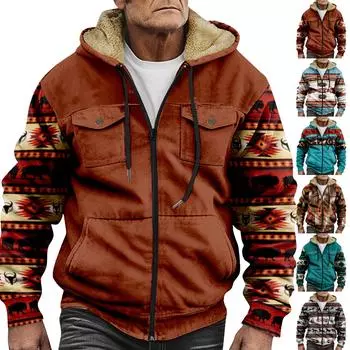 Мужская утолщенная куртка на пуговицах с двойным карманом и карманной вставкой, хлопковая куртка L хаки