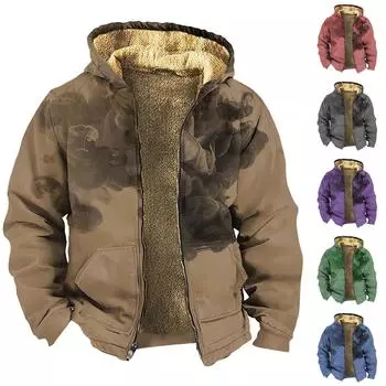 Мужская утолщенная куртка на пуговицах с двойным карманом и карманной вставкой, хлопковая куртка XXXXXL фиолетовый