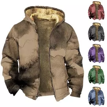 Мужская утолщенная куртка на пуговицах с двойным карманом и карманной вставкой, хлопковая куртка M хаки