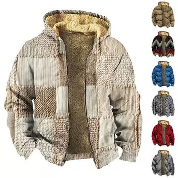 Мужская утолщенная куртка на пуговицах с двойным карманом и карманной вставкой, хлопковая куртка L чёрный