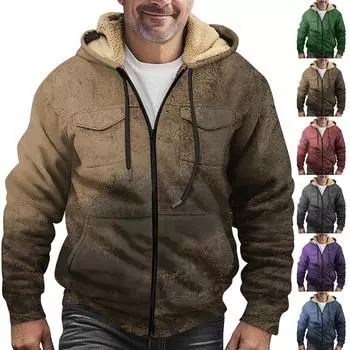 Мужская утолщенная куртка на пуговицах с двойным карманом и карманной вставкой, хлопковая куртка XXXXXL фиолетовый