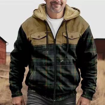 Мужская утолщенная куртка на пуговицах с двойным карманом и карманной вставкой, хлопковая куртка S армия зеленый