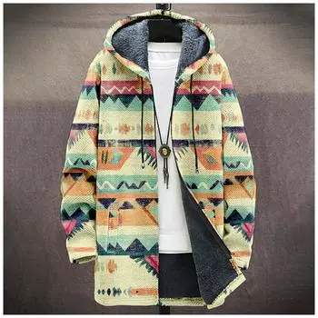 Мужская утолщенная куртка на пуговицах с двойным карманом и карманной вставкой, хлопковая куртка M оранжевый