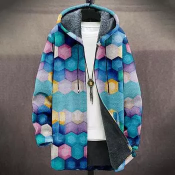 Мужская утолщенная куртка на пуговицах с двойным карманом и карманной вставкой, хлопковая куртка M темно-синий