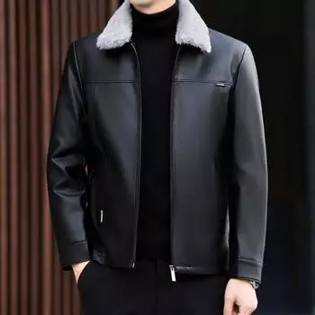 Мужская утолщенная куртка-пуховик большого размера из натуральной кожи мужская куртка пуховик куртка для молодежи и среднего возраста свободная M