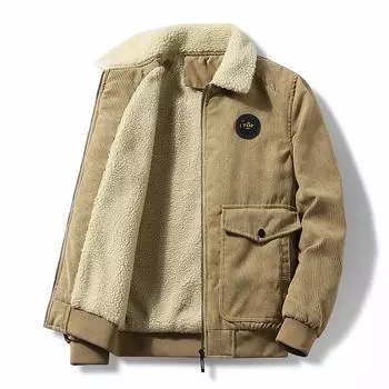 Мужская вельветовая куртка весна-осень с подкладкой, утепленная, утепленная, зимняя мужская куртка Daddy M хаки