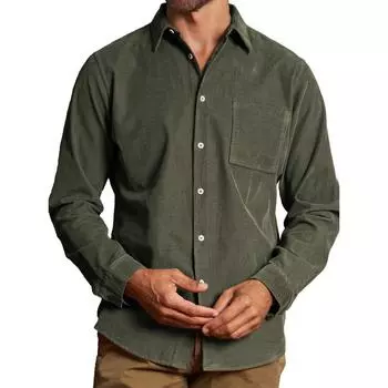 Мужская вельветовая утолщенная плюшевая куртка, куртка большого размера, однотонная свободная куртка с лацканами из ягненка L армия зеленый