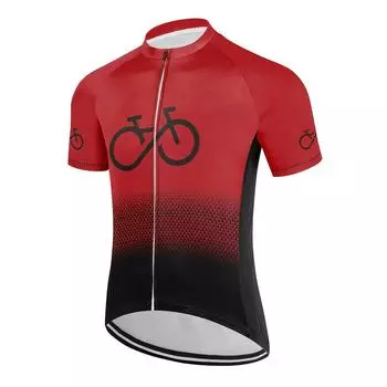 Мужская веломайка: Футболка с принтом «Градиентный велосипед», быстросохнущая, влагоотводящая, дышащая, с короткими рукавами для горного велосипеда и велоспорта S ализарин красный