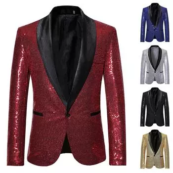 Мужская верхняя одежда с однотонным принтом для горячего тиснения, деловая свадебная вечеринка, пальто, костюм, топы M синий