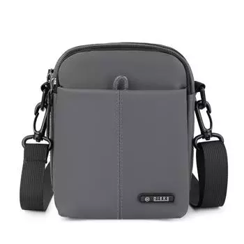 Мужская вертикальная многослойная плечевая сумка большой вместимости для путешествий и активного отдыха серый