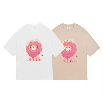 Мужская весенне-летняя новая японская футболка с круглым вырезом и принтом животных в стиле ретро с короткими рукавами, такой же стиль, как у мужчин и женщин S