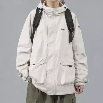 Мужская весенне-осенняя американская повседневная куртка для инструментов, куртка, японский свободный костюм для альпинизма с капюшоном M