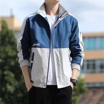 Мужская весенне-осенняя корейская повседневная спортивная куртка со стоячим воротником M