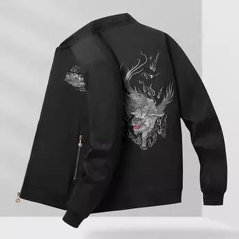 Мужская весенне-осенняя куртка-пилот с вышивкой, бейсбольная куртка, пальто, повседневная куртка большого размера 5XL