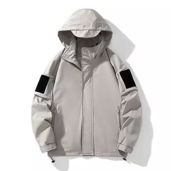 Мужская весенне-осенняя куртка с капюшоном, свободная утолщенная куртка, уличная куртка XS зелёный