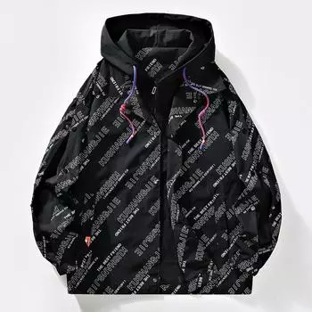 Мужская весенне-осенняя молодежная американская модная куртка, повседневные топы с капюшоном, мужская бейсбольная форма в гонконгском стиле M