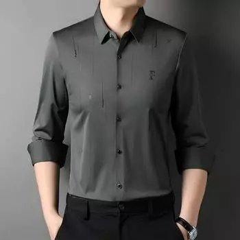 Мужская весенне-осенняя новая модная повседневная молодежная рубашка с длинным рукавом в полоску, тонкая M