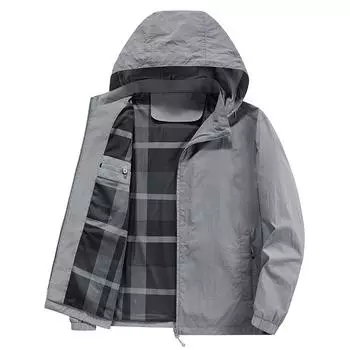 Мужская весенне-осенняя новая простая куртка, повседневная мужская куртка большого размера с капюшоном L