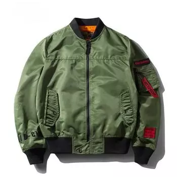 Мужская весенне-осенняя новая простая летная куртка с воротником-стойкой, тонкая свободная повседневная мужская куртка XS