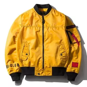 Мужская весенне-осенняя новая простая летная куртка с воротником-стойкой, свободная повседневная мужская куртка XS белый