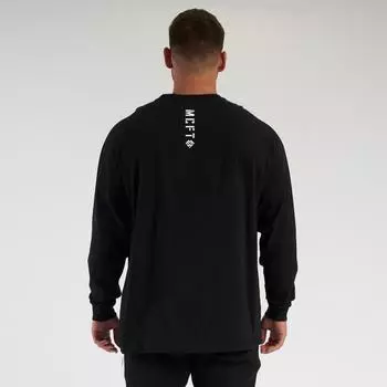 Мужская весенне-осенняя одежда Muscleguys, повседневная хлопковая футболка большого размера, молодежный топ для бега и ходьбы на открытом воздухе M чёрный