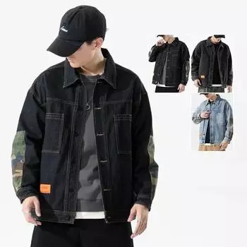 Мужская весенне-осенняя персонализированная вышитая рубашка, молодежная свободная повседневная рубашка с длинным рукавом 4XL чёрный